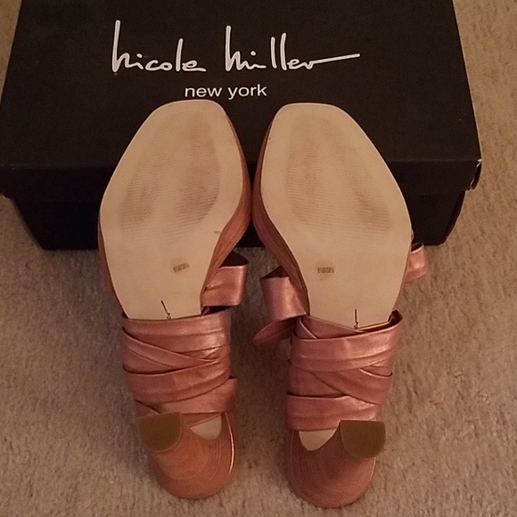 Vintage Nicole Miller Leather Wrap Sandals - Picture 4 of 8